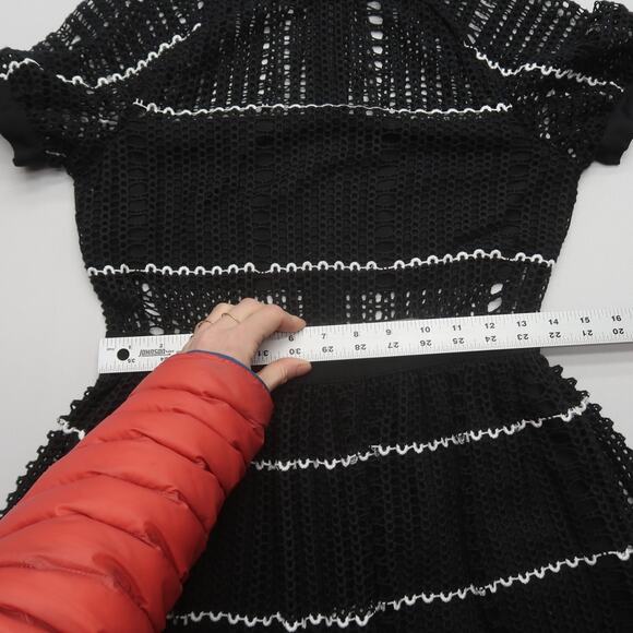 Self Portrait Scallop Hem Crochet Mini Dress US 4 - Picture 9 of 10